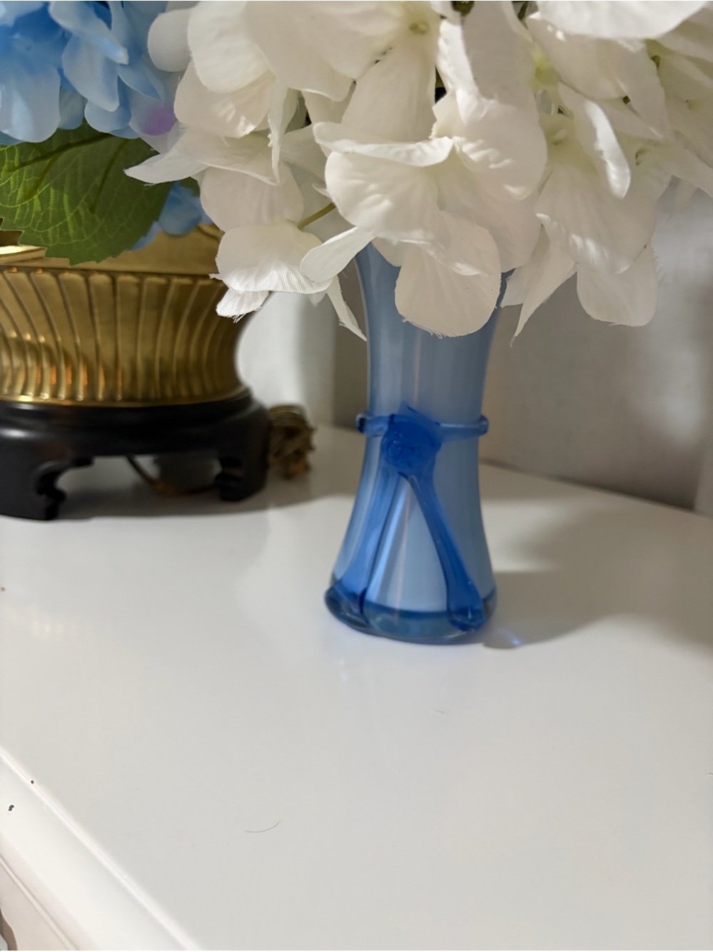 Blue Glass Decorative Bud Vase - Home Accents